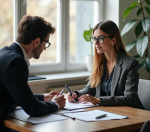 Financial Advisor Client Stock Photo