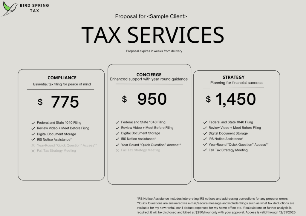 Tax Only Proposal Default